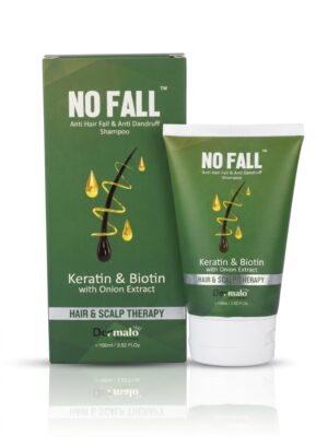 No Fall Anti Hair Fall & Anti Dandruff Shampoo box and tube – Keratin, Biotin & Onion Extract 100ml, Dermalo Life Sciences