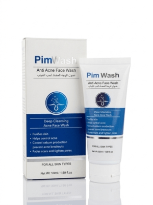 PimWash anti-acne face wash with mandelic acid and tea tree oil for acne, scars and clogged pores