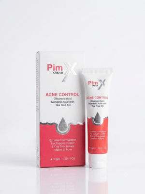 PimX acne control cream with oleanolic acid, mandelic acid and tea tree oil for oily, acne-prone skin